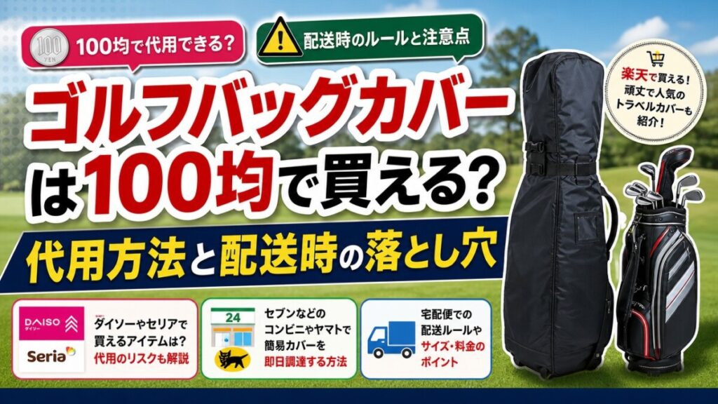 ゴルフバッグカバーは100均で買える？代用方法と配送時の落とし穴