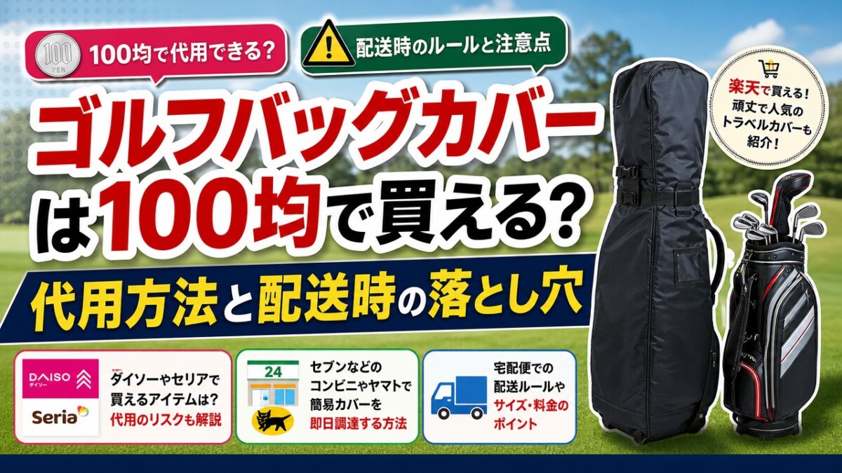 ゴルフバッグカバーは100均で買える?代用方法と配送時の落とし穴