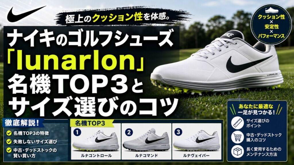 ナイキのゴルフシューズ「lunarlon」名機TOP3とサイズ選びのコツ