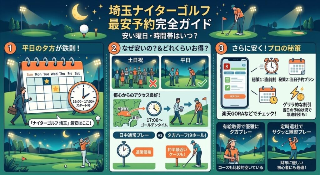 ナイター料金が安い曜日・時間帯は？をわかりやすく図解
