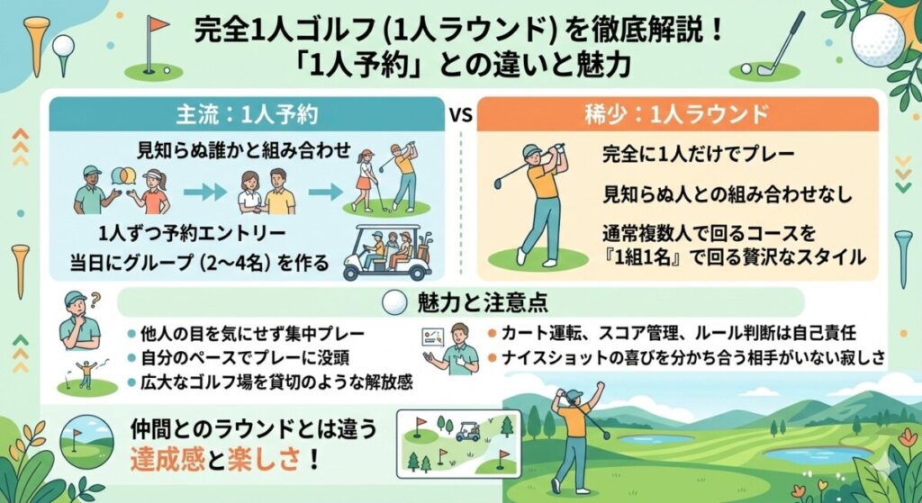 1人ラウンドできるゴルフ場の図解