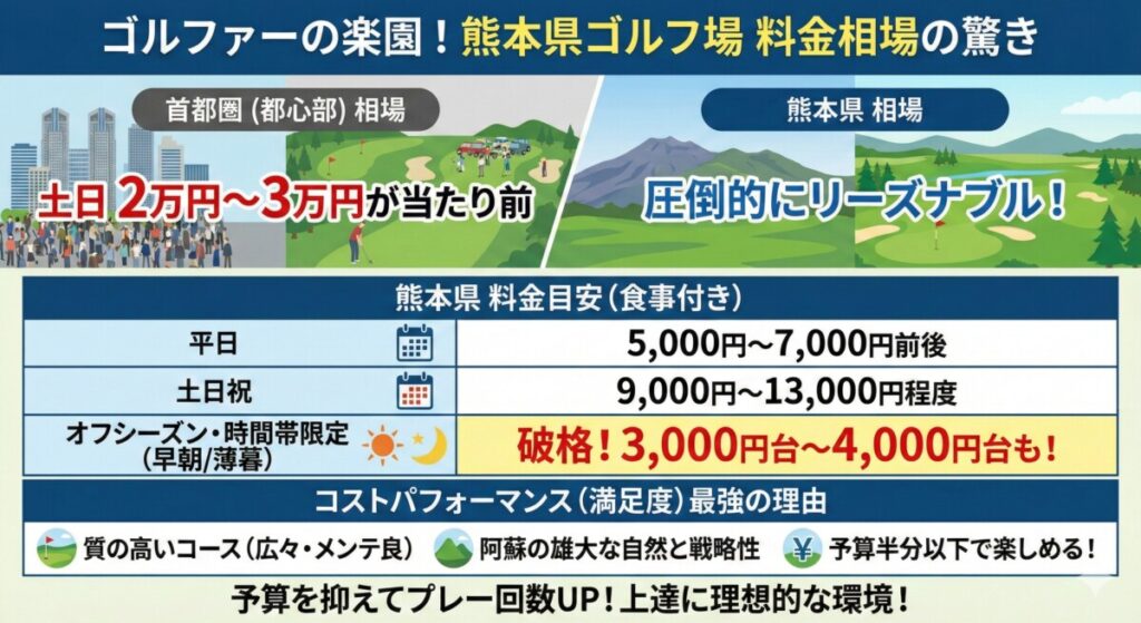 熊本県のゴルフ場料金相場