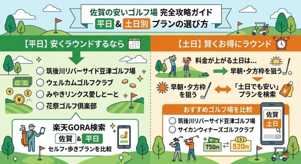 佐賀のゴルフ場で安いを図解