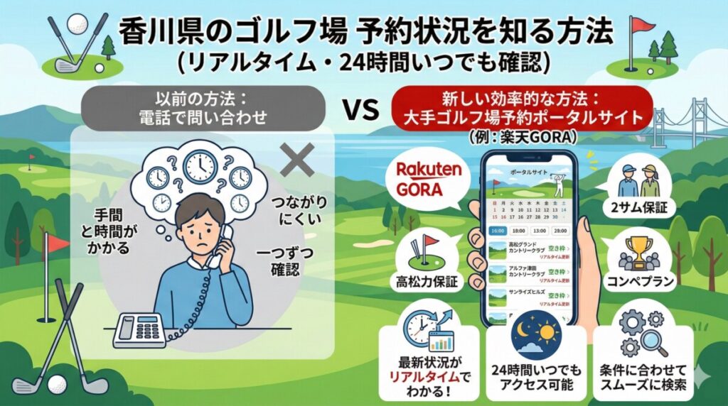 香川県のゴルフ場予約状況を知るための図解