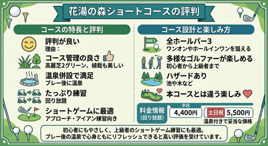 花湯の森ショートコースの評判の図解
