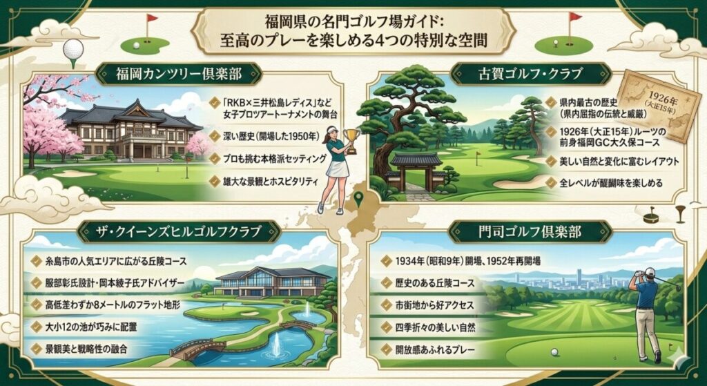 福岡ゴルフ場の名門を図解