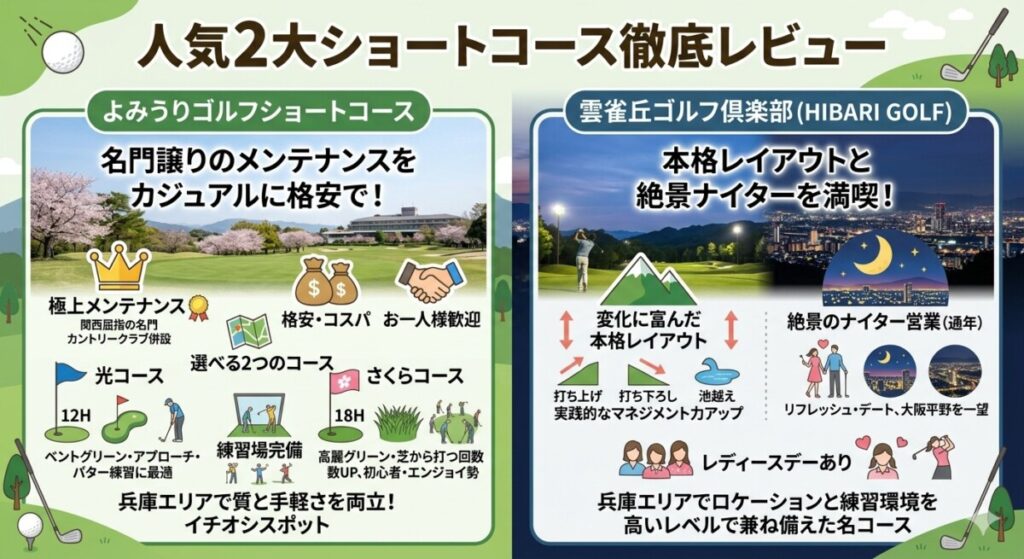 人気2大コースの徹底レビューの図解