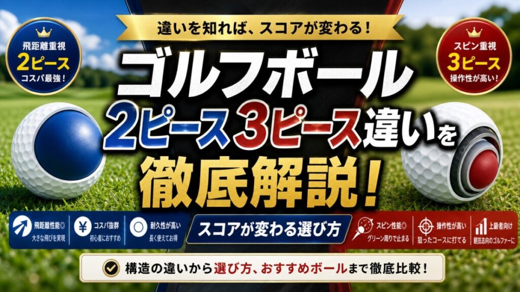 ゴルフボール2ピース3ピース違いを徹底解説！スコアが変わる選び方
