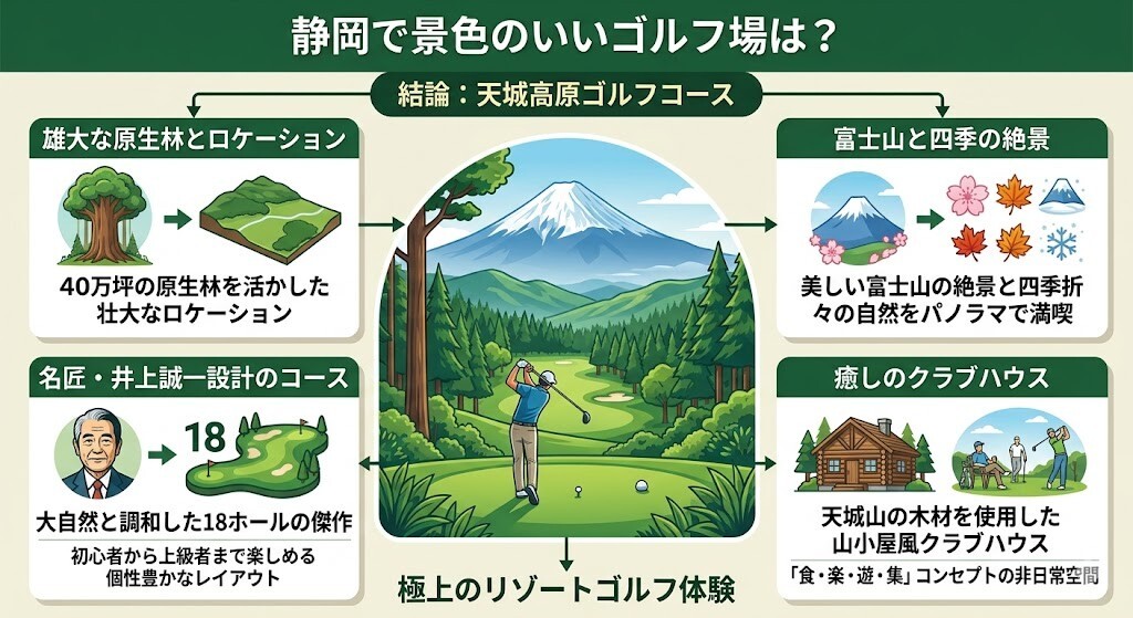 静岡で景色のいいゴルフ場の図解